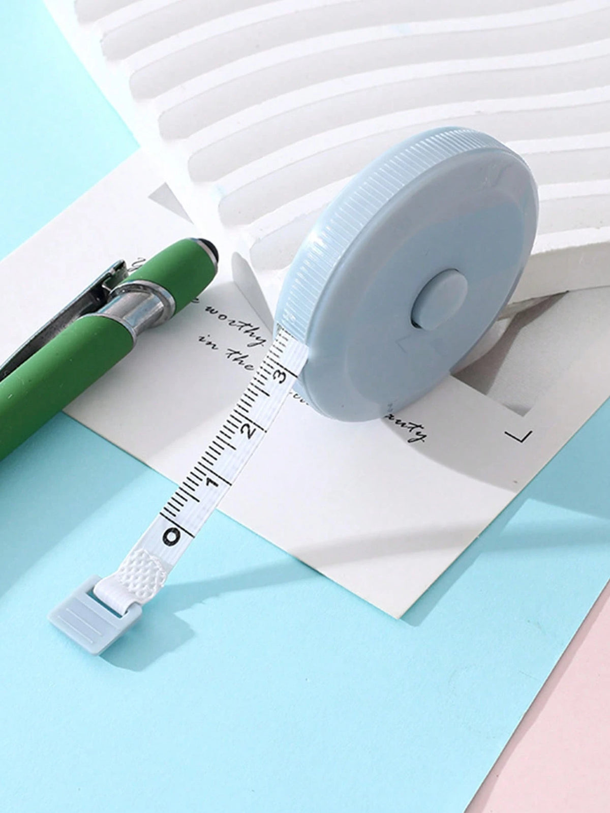 3 Rolls 1.5m/78.74in Plastic Measuring Tape- Retractable Trigger, Elastic Tape, Suitable For Office, Waist, Height Measurement, Sewing