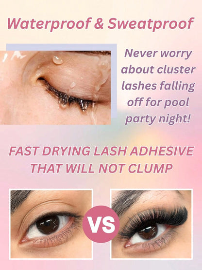 30ml/Pc Lash Glue, Cluster Eyelash Glue, Black Sensitive Lash Glue, Fast Drying, Waterproof & Long-Lasting, Strong Hold DIY Lash Extension Glue For Individual Lashes Suitable For Various False Eyelash