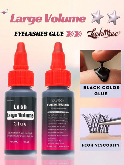 30ml/Pc Lash Glue, Cluster Eyelash Glue, Black Sensitive Lash Glue, Fast Drying, Waterproof & Long-Lasting, Strong Hold DIY Lash Extension Glue For Individual Lashes Suitable For Various False Eyelash