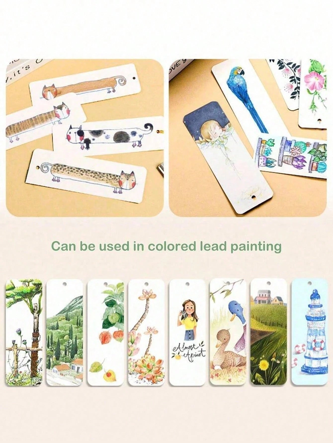 30pcs Blank Watercolor Bookmarks, 300gsm Thick Paper, DIY Art Supplies For Coloring, Acrylic Painting, Watercolor, Crafts And Bookmarks