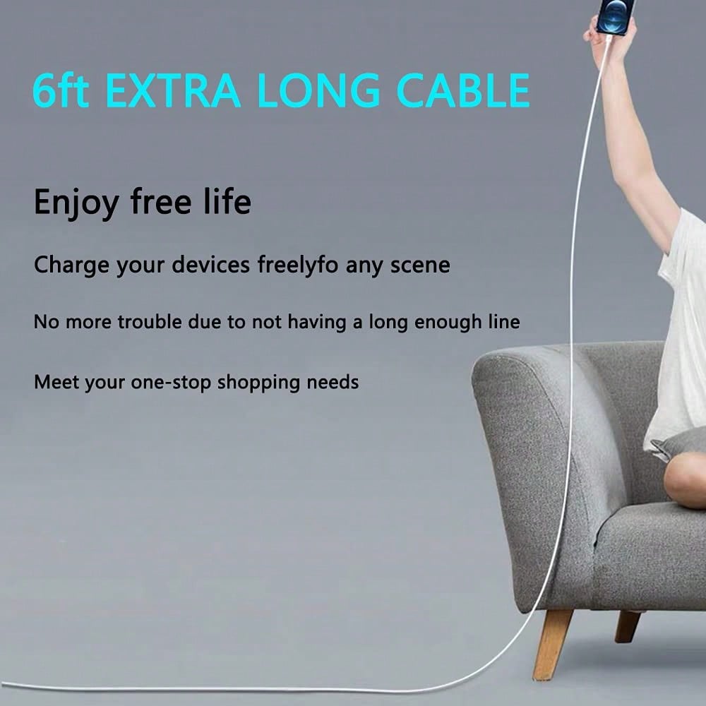 30W Fast Charging Adapter + 6ft High-Efficiency Data Transfer Charging Cable, Compatible With IPhone 14 Pro Max/14 Pro/14 Plus/14/13/12/11/XS/XR/IPad Series, Wall Charger Set