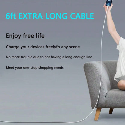 30W Fast Charging Adapter + 6ft High-Efficiency Data Transfer Charging Cable, Compatible With IPhone 14 Pro Max/14 Pro/14 Plus/14/13/12/11/XS/XR/IPad Series, Wall Charger Set