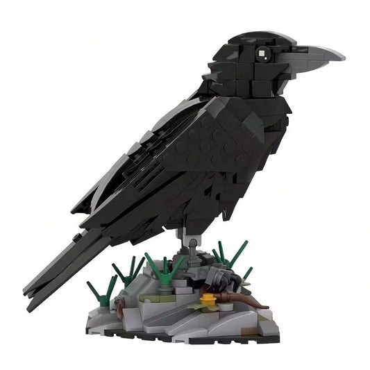 350+Pcs Raven Building Blocks Set| Animal Model Bird Blocks, Detailed Collectible 3D Stereoscopic Model, Suitable For Home Decor, Office Desk Accessories, Birthday/Christmas/Halloween/Holiday Gifts