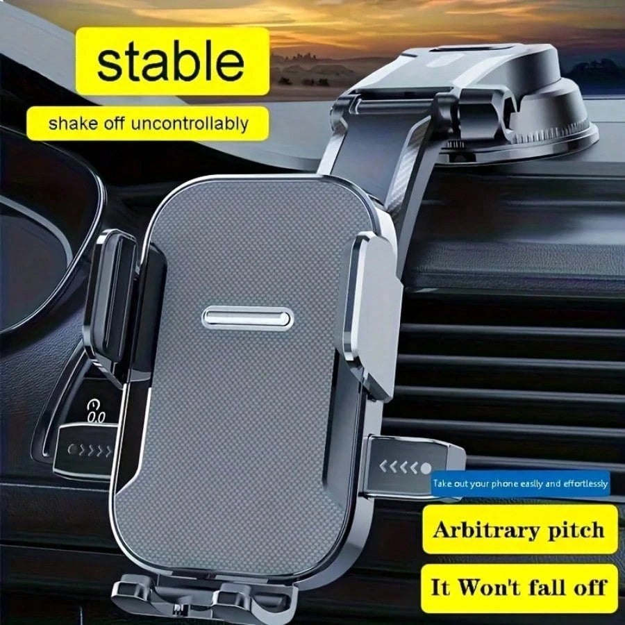 360° Adjustable Suction Cup Car Phone Mount, Stable Dashboard Windshield Cell Phone Holder, Universal Auto Smartphone Cradle For GPS Navigation, Compatible With All Mobile Phones
