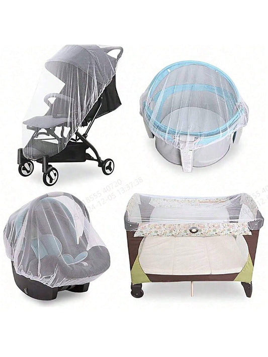 360° Full-Coverage Mosquito Net For Baby Stroller; Universal Thick Insect-Proof Sunshade Stroller Mosquito Net; Portable Anti-Bug Shade Large Mosquito Protection Net Cover