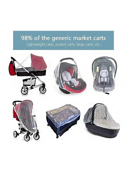 360° Full-Coverage Mosquito Net For Baby Stroller; Universal Thick Insect-Proof Sunshade Stroller Mosquito Net; Portable Anti-Bug Shade Large Mosquito Protection Net Cover