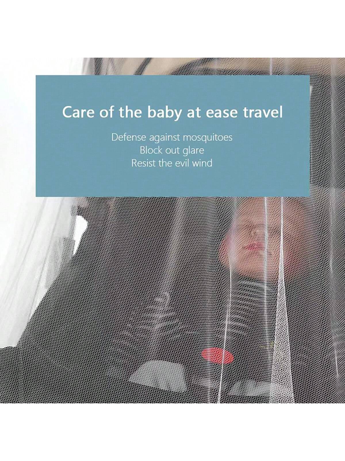 360° Full-Coverage Mosquito Net For Baby Stroller; Universal Thick Insect-Proof Sunshade Stroller Mosquito Net; Portable Anti-Bug Shade Large Mosquito Protection Net Cover