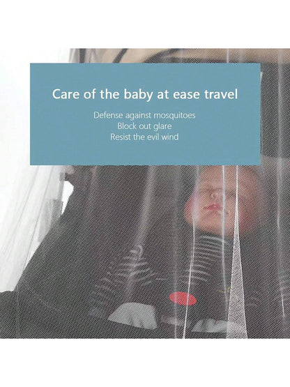 360° Full-Coverage Mosquito Net For Baby Stroller; Universal Thick Insect-Proof Sunshade Stroller Mosquito Net; Portable Anti-Bug Shade Large Mosquito Protection Net Cover