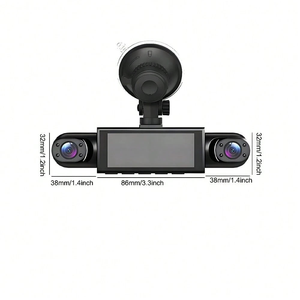 360° Full View Dash Cam Front And Rear Inside, 4 Channel Dashcam 1080P Full HD Dash Camera For Cars With Infrared Lamps Night Vision G-Sensor, Parking Mode, 64GB SD Card Car Accessories