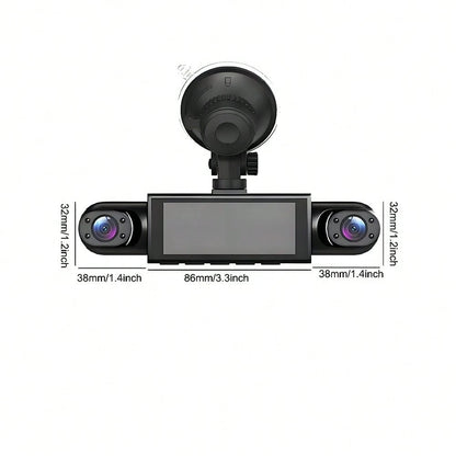 360° Full View Dash Cam Front And Rear Inside, 4 Channel Dashcam 1080P Full HD Dash Camera For Cars With Infrared Lamps Night Vision G-Sensor, Parking Mode, 64GB SD Card Car Accessories