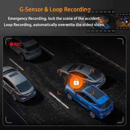 360° Full View Dash Cam Front And Rear Inside, 4 Channel Dashcam 1080P Full HD Dash Camera For Cars With Infrared Lamps Night Vision G-Sensor, Parking Mode, 64GB SD Card Car Accessories