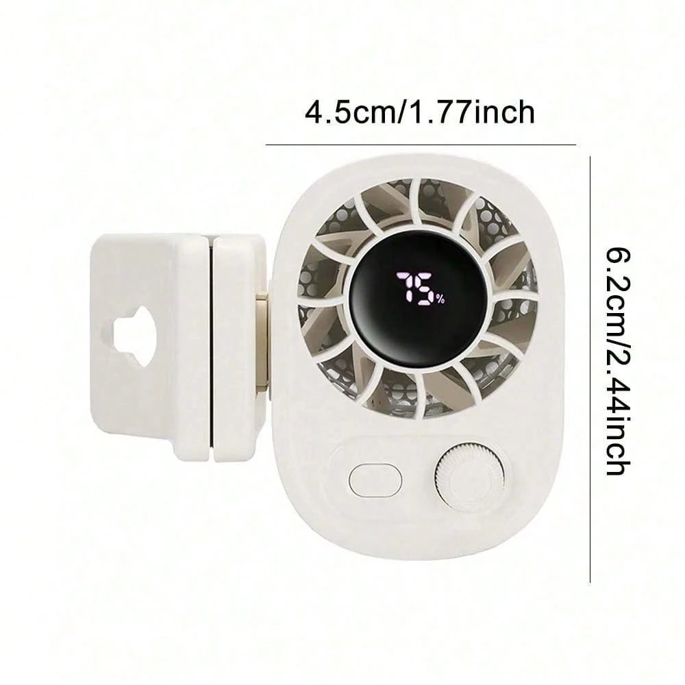 360° Rotating Car Clip Fan With LED Display, 100 Adjustable Wind Speed, USB Rechargeable, Portable Clip Fan, Suitable For Home, Office, Car And Camping, Car Accessories