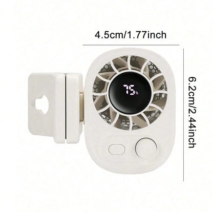 360° Rotating Car Clip Fan With LED Display, 100 Adjustable Wind Speed, USB Rechargeable, Portable Clip Fan, Suitable For Home, Office, Car And Camping, Car Accessories