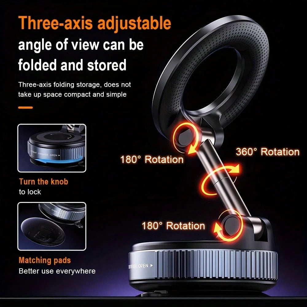 360° Rotating Magnetic Phone Holder, Foldable And Retractable, ABS Material, Not Waterproof, Suitable For Car/Shower/Travel/Gym/Smooth Mirror