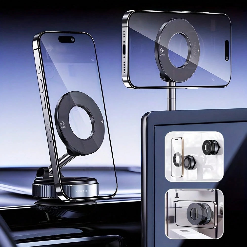 360° Rotating Magnetic Phone Holder, Foldable And Retractable, ABS Material, Not Waterproof, Suitable For Car/Shower/Travel/Gym/Smooth Mirror