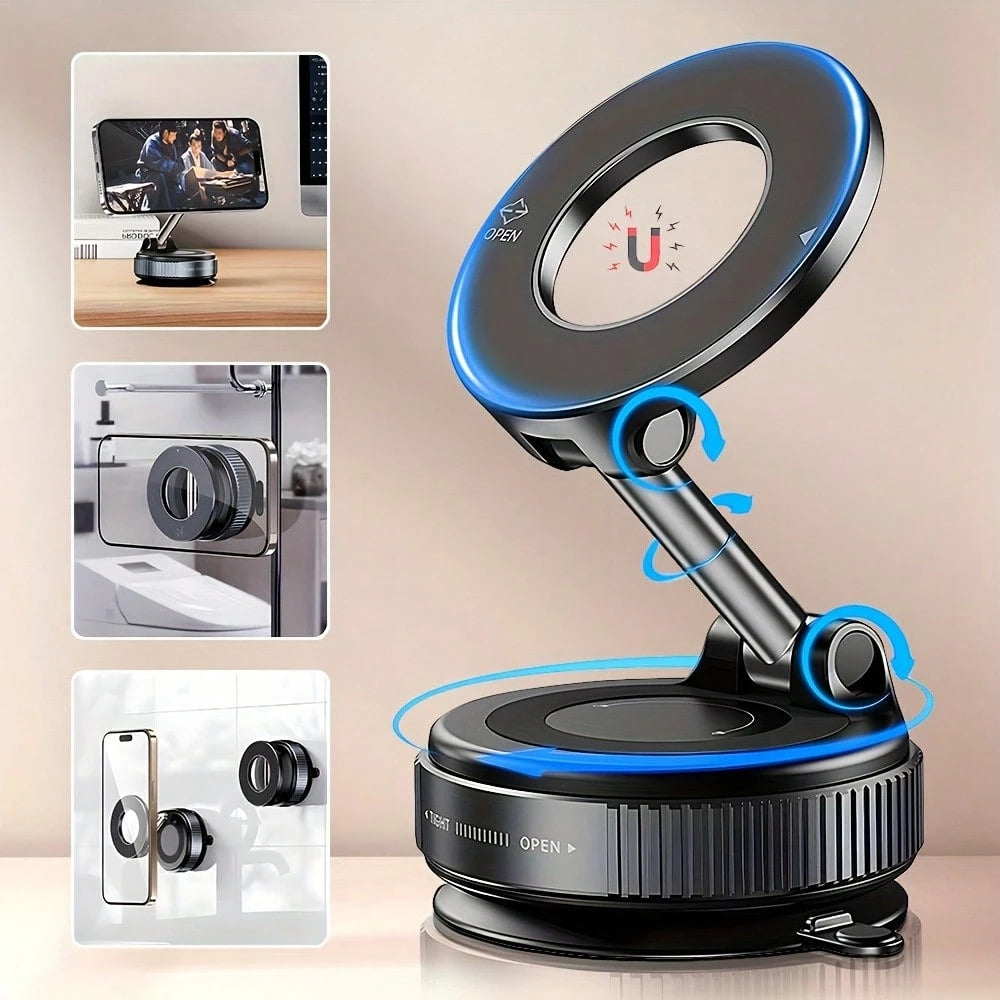 360° Rotating Magnetic Phone Holder, Foldable And Retractable, ABS Material, Not Waterproof, Suitable For Car/Shower/Travel/Gym/Smooth Mirror