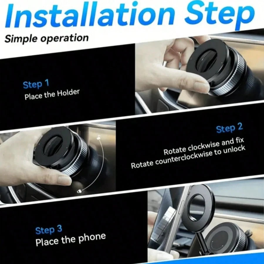 360° Rotating Magnetic Phone Holder, Foldable & Extendable, ABS Material, Not Waterproof, Suitable For Car/Shower/Travel/Gym/Smooth Mirror Surface, Phone Stand, Car Accessories