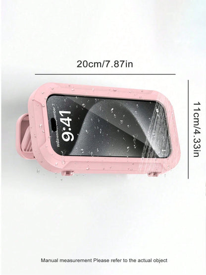 360° Rotation Waterproof Shower Phone Holder, Retractable, Angle Adjustable, Shower Caddy, Shower Organizer, Shower Phone Case, Anti-Fog High Sensitivity Cover Mount Box For Bathroom Wall, Mirror, Bat
