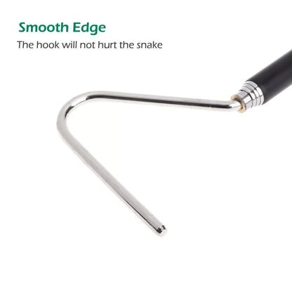 39" Collapsible Snake Hook, Portable Mini Stainless Steel Snake & Reptile Hook, Retractable Catching Snake Handling Tool With Anti Slip Rubber Grip