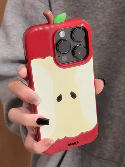 3D Apple Core Design Phone Case Compatible With IPhone 16, IPhone 15 Pro Max, IPhone 14 Pro, IPhone 13, IPhone 12, IPhone 11, IPhone XS Max, IPhone XR, Stylish And Protective Silicone Cover