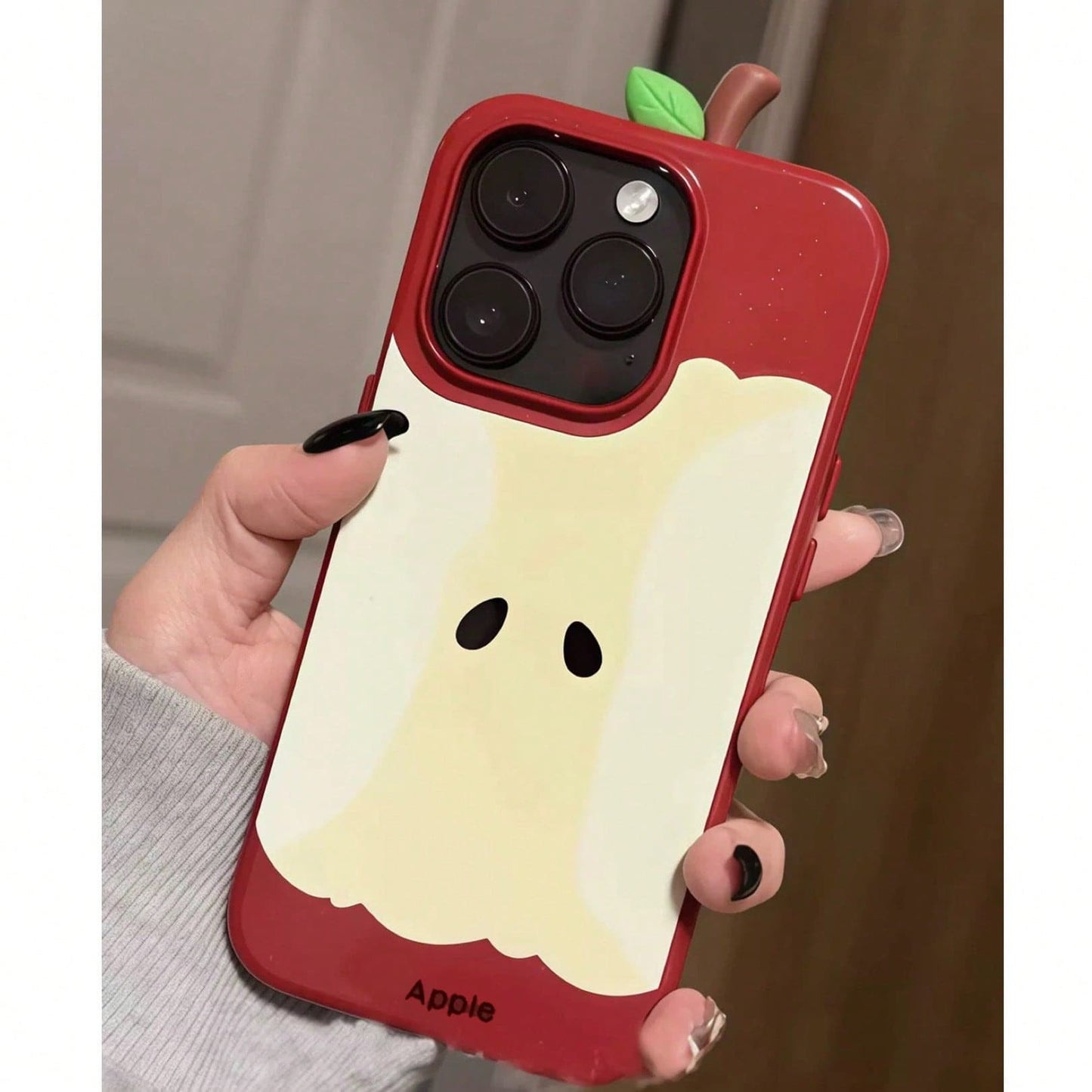 3D Apple Core Design Phone Case Compatible With IPhone 16, IPhone 15 Pro Max, IPhone 14 Pro, IPhone 13, IPhone 12, IPhone 11, IPhone XS Max, IPhone XR, Stylish And Protective Silicone Cover