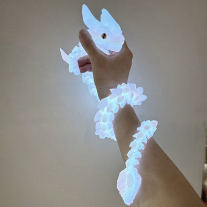 3D Printed Crystal Dragon Figurine, Movable Joint Gemstone Dragon, Realistic Fantasy Creature Desktop Decor, Collectible Resin Sculpture, Gift For Dragon Lovers