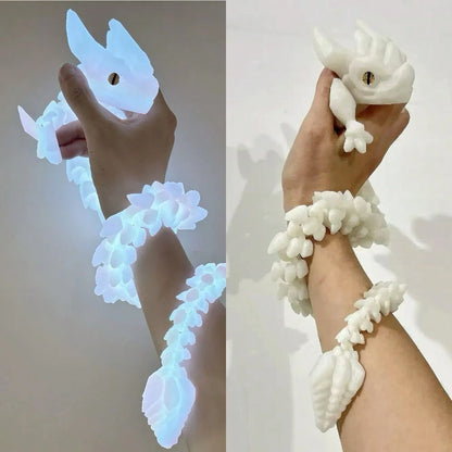3D Printed Crystal Dragon Figurine, Movable Joint Gemstone Dragon, Realistic Fantasy Creature Desktop Decor, Collectible Resin Sculpture, Gift For Dragon Lovers