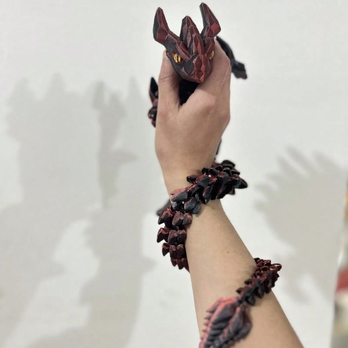 3D Printed Crystal Dragon Figurine, Movable Joint Gemstone Dragon, Realistic Fantasy Creature Desktop Decor, Collectible Resin Sculpture, Gift For Dragon Lovers