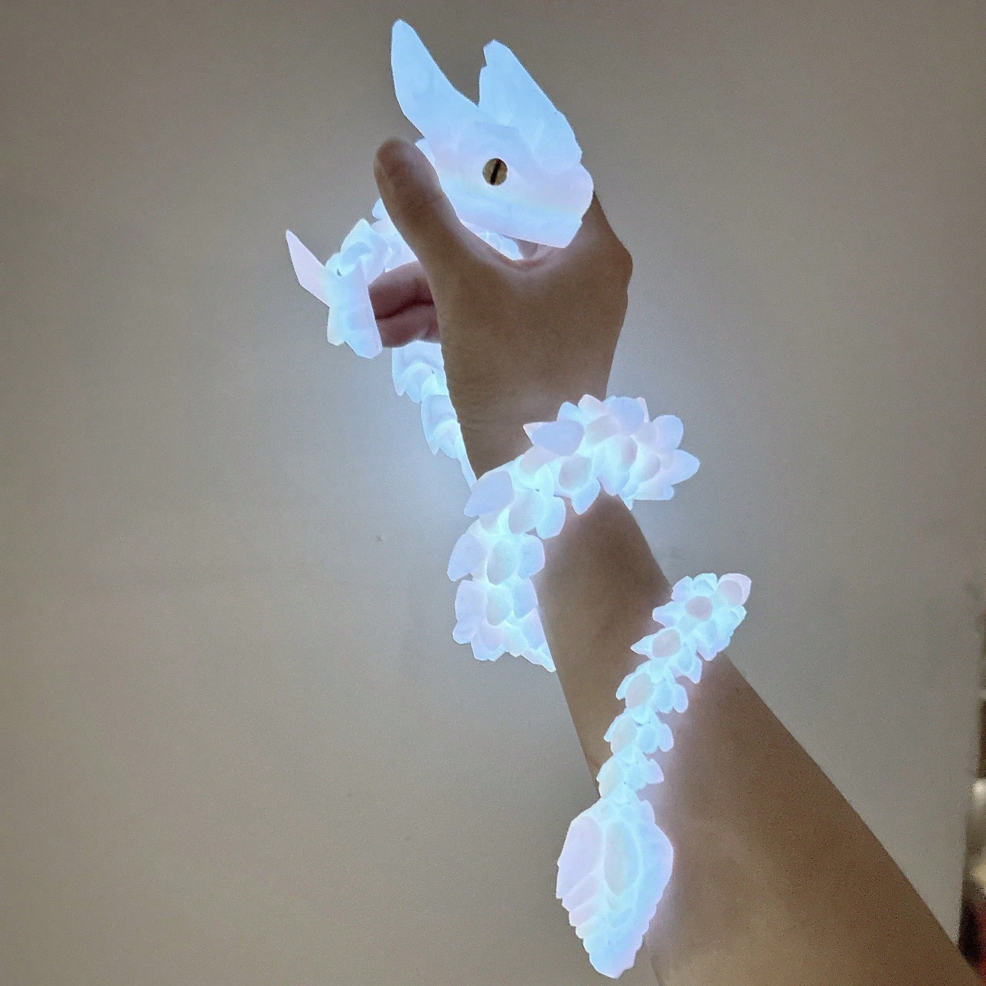 3D Printed Crystal Dragon Figurine, Movable Joint Gemstone Dragon, Realistic Fantasy Creature Desktop Decor, Collectible Resin Sculpture, Gift For Dragon Lovers