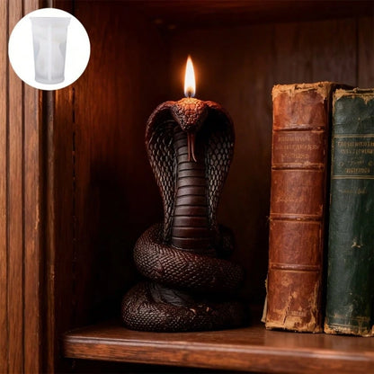 3D Realistic Cobra Snake Shaped Candle Silicone Mold- Elevated Snake Head Flicking Tongue, Detailed Snake Body Texture, Heat Resistant (Up To 280°C/536°F) Easy Demold, Compatible With Soy Wax/Plaster