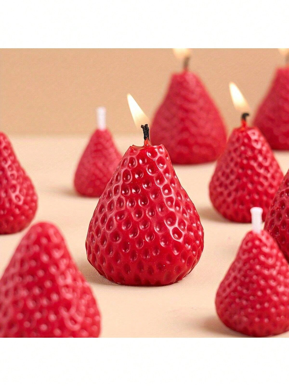 3D Strawberry AromaRelax Candle Silicone Mold DIY Handmade Romantic Scented For Valentine's Day Party Home Decor Birthday Gift