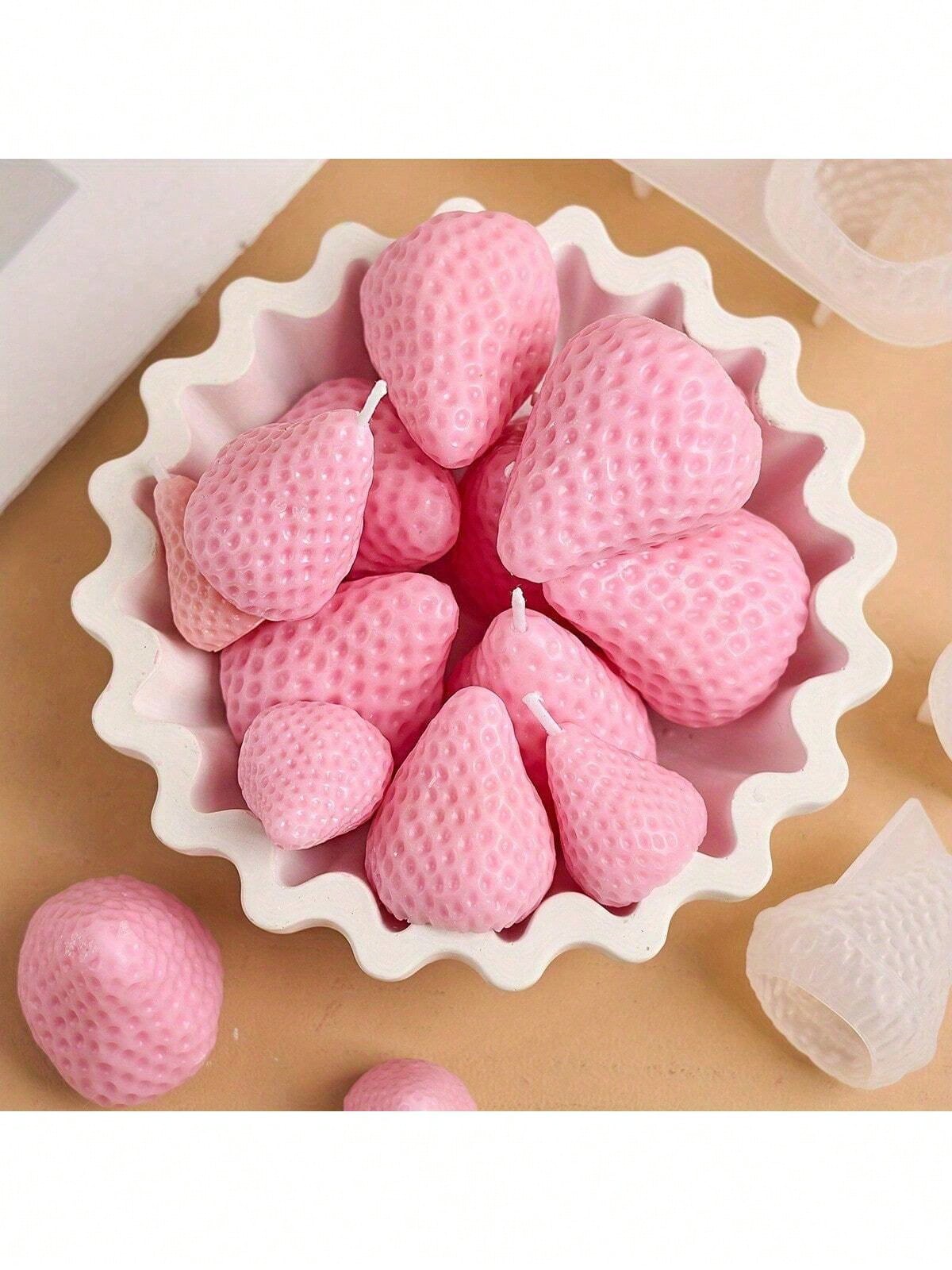 3D Strawberry AromaRelax Candle Silicone Mold DIY Handmade Romantic Scented For Valentine's Day Party Home Decor Birthday Gift