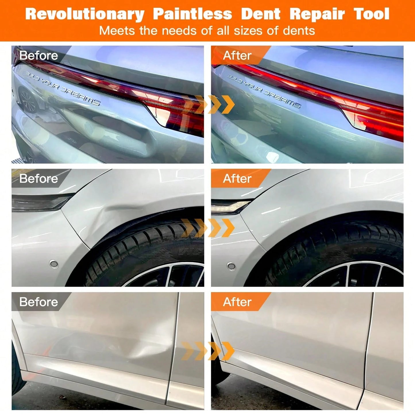 3PCS Car Dent Puller,Strong Suction Cup Dent Repair Removal Kit,Car Impact Puller, Dent Remover Tool For Car Body/Tile/Glass/Fridge, Strong Puller For Auto Dents & Household Objects ( Large Dent Pulle