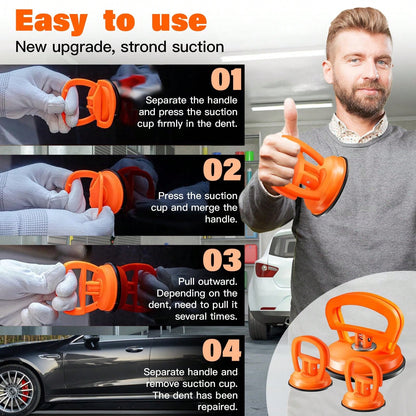 3PCS Car Dent Puller,Strong Suction Cup Dent Repair Removal Kit,Car Impact Puller, Dent Remover Tool For Car Body/Tile/Glass/Fridge, Strong Puller For Auto Dents & Household Objects ( Large Dent Pulle