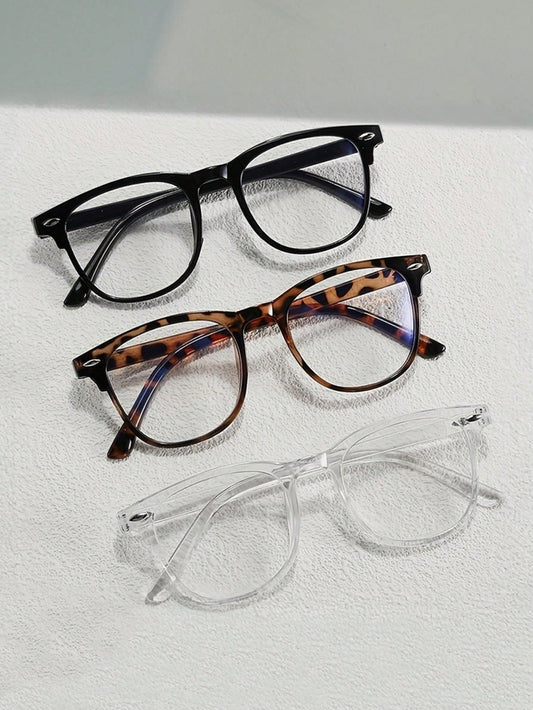 3pcs Cat Eye Transparent Glasses For Teenagers, Suitable For Daily Reading And Back To School Accessories