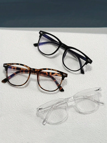3pcs Cat Eye Transparent Glasses For Teenagers, Suitable For Daily Reading And Back To School Accessories