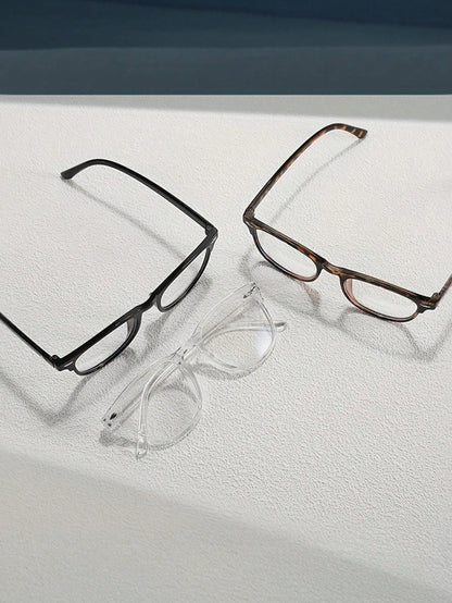 3pcs Cat Eye Transparent Glasses For Teenagers, Suitable For Daily Reading And Back To School Accessories