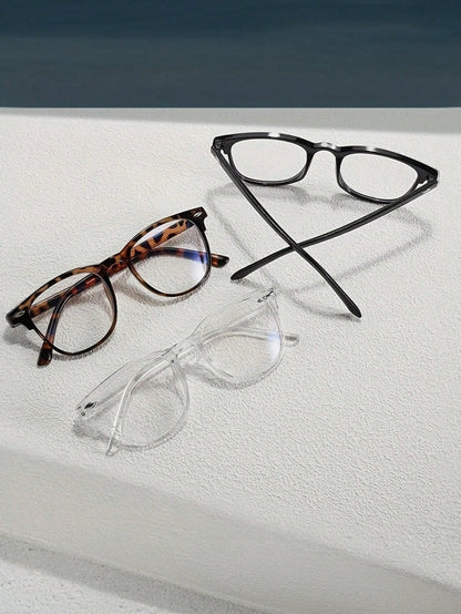 3pcs Cat Eye Transparent Glasses For Teenagers, Suitable For Daily Reading And Back To School Accessories