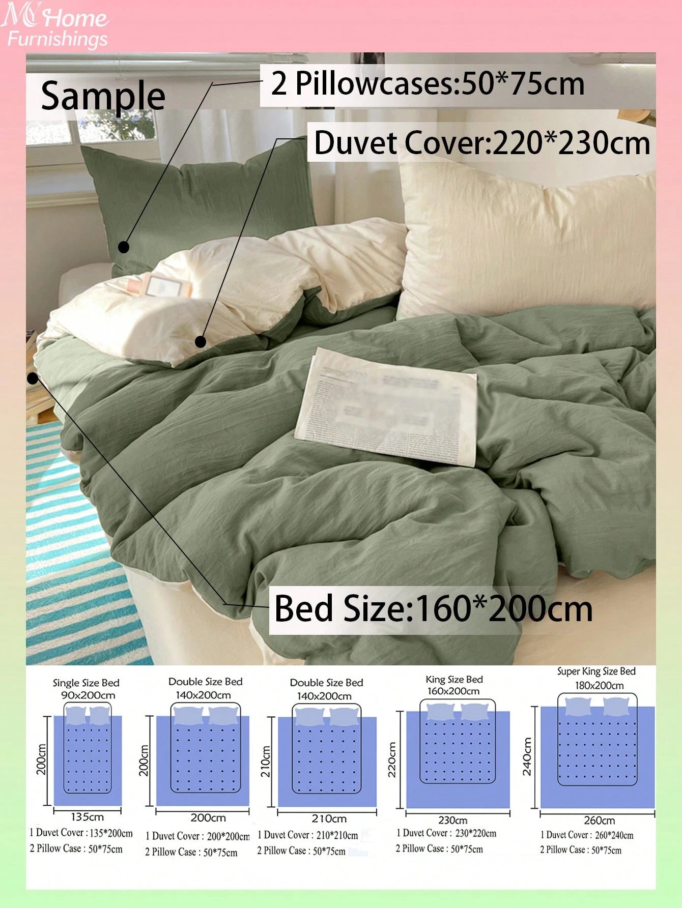 3pcs Green & Light Yellow Bedding Set, 1 Duvet Cover & 2 Pillowcases, Dorm Bedding For Boys & Girls, Simple Fashion Home Decor, Soft & Comfortable Bedroom Bedding, Fashion Set, Machine Washable, No Fi