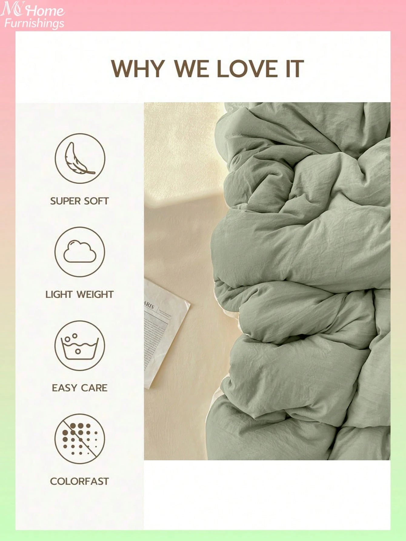 3pcs Green & Light Yellow Bedding Set, 1 Duvet Cover & 2 Pillowcases, Dorm Bedding For Boys & Girls, Simple Fashion Home Decor, Soft & Comfortable Bedroom Bedding, Fashion Set, Machine Washable, No Fi
