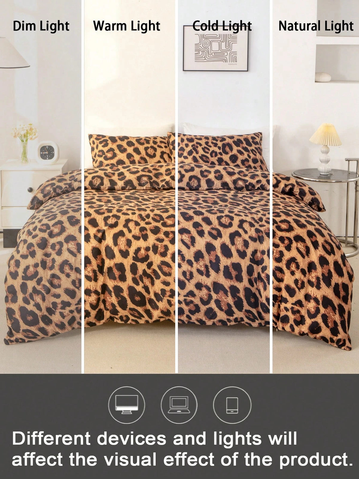 3pcs Leopard Print Bedding Set, Soft & Skin-Friendly Bed Linens, Includes 1 Duvet Cover & 2 Pillowcases