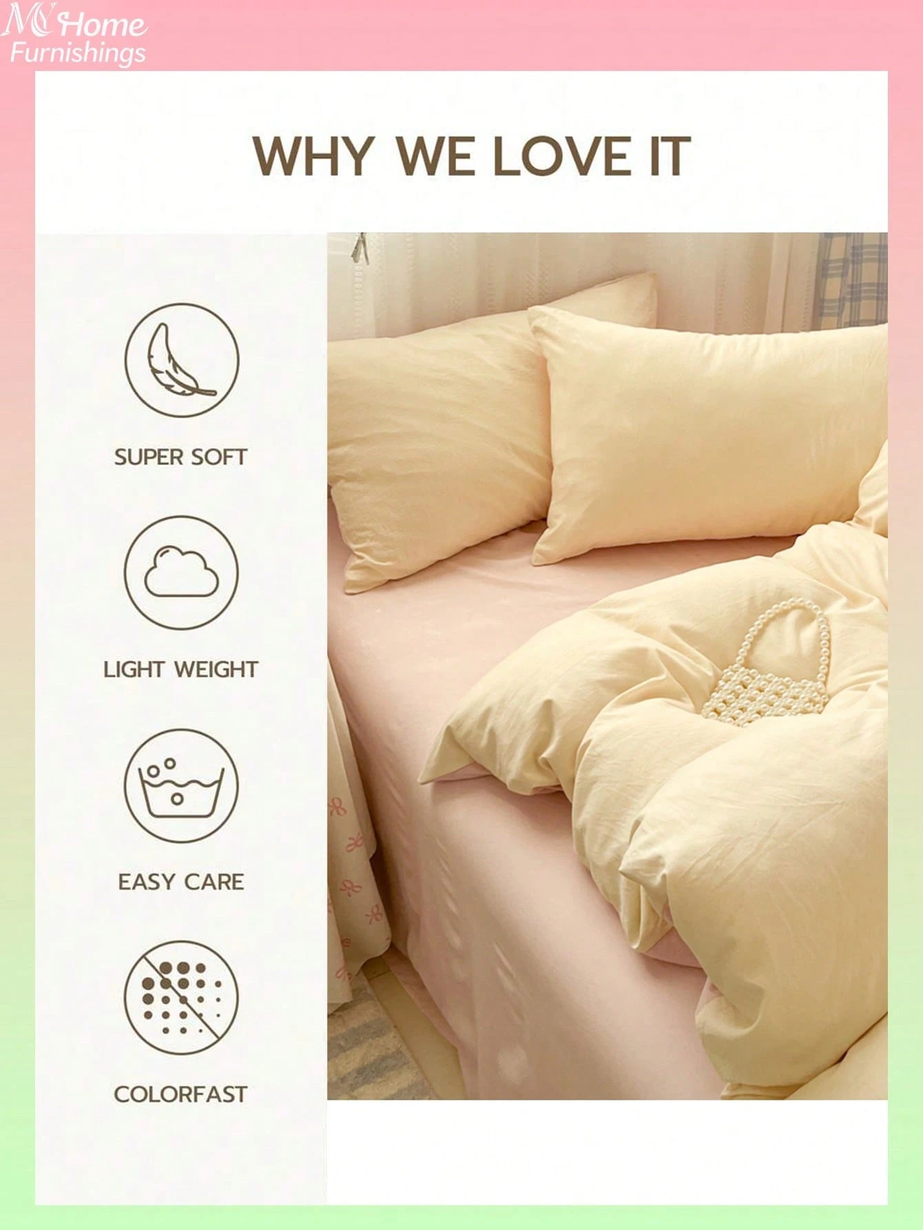 3pcs Light Yellow And Light Pink Bedding Set, 1 Duvet Cover And 2 Pillowcases, Dorm Bedding For Boys And Girls, Minimalist Fashion Home Decor, Soft And Comfortable Bedroom Bedding, Fashion Set, Machin