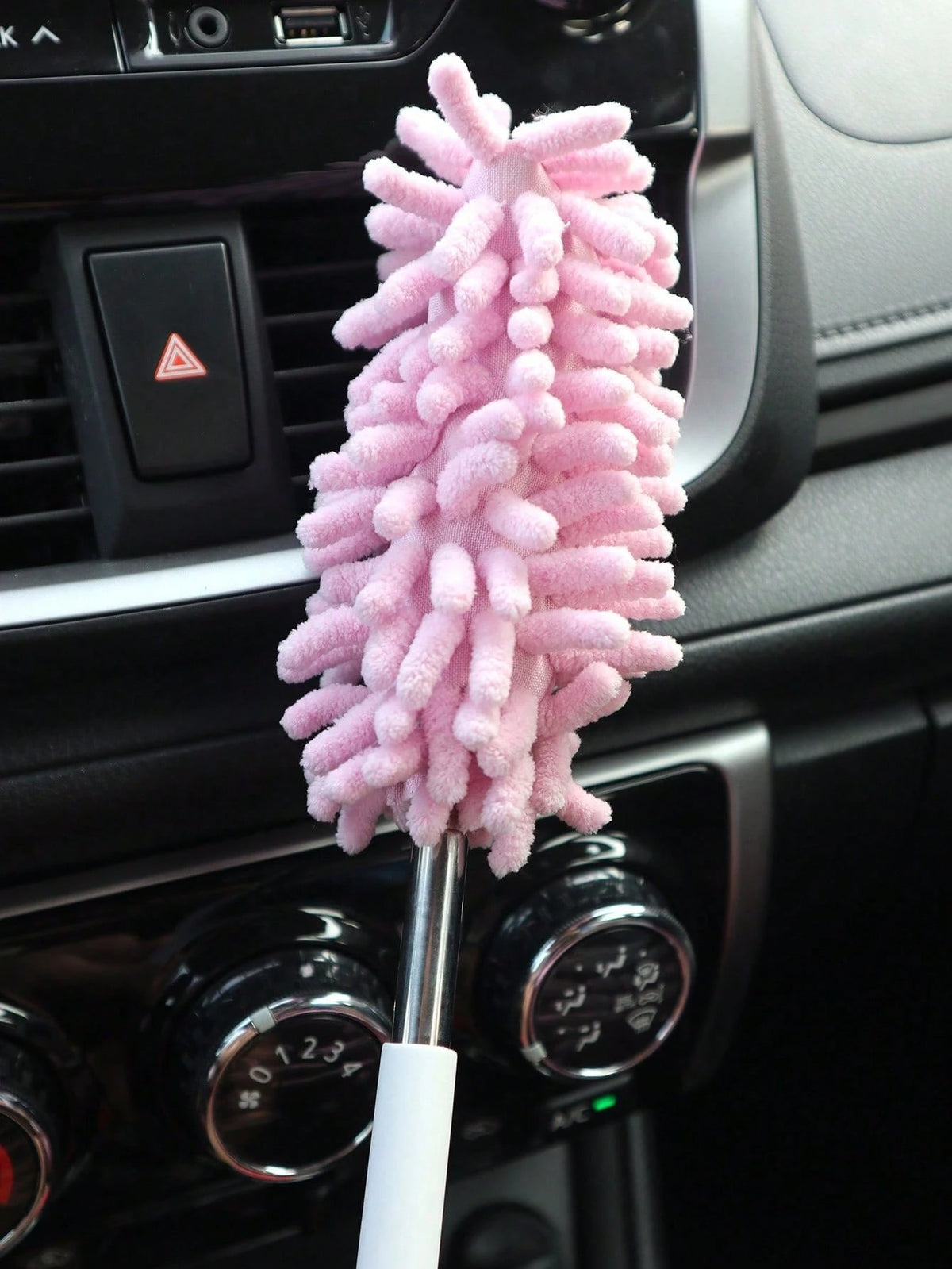 3pcs Mini Car Duster With Extendable & Flexible Ultra-Fine Fiber, Car Vent Cleaner, Detailing Gel And Interior Detail Soft Brush