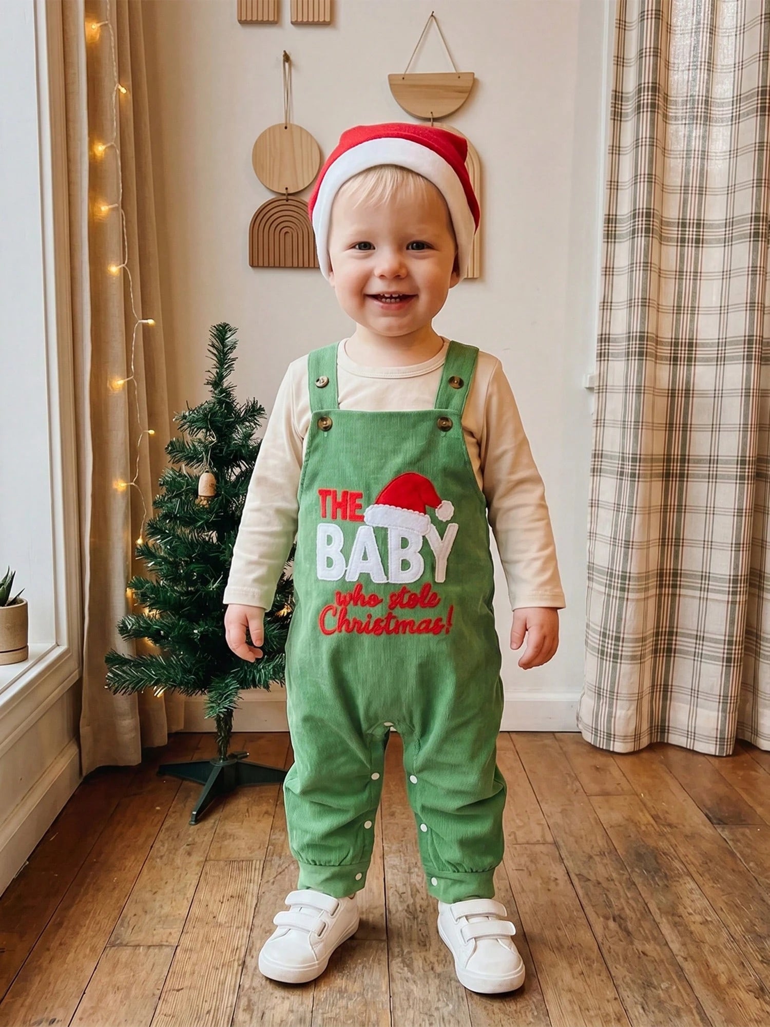 3Pcs Newborn Baby Boy Overalls Set Long Sleeve Romper Tops + Suspender Pants + Hat 3M 6M 9M 12M 18M Infant Fall Christmas Clothes