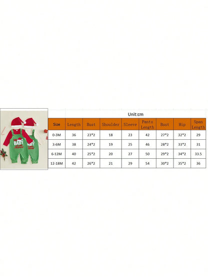 3Pcs Newborn Baby Boy Overalls Set Long Sleeve Romper Tops + Suspender Pants + Hat 3M 6M 9M 12M 18M Infant Fall Christmas Clothes