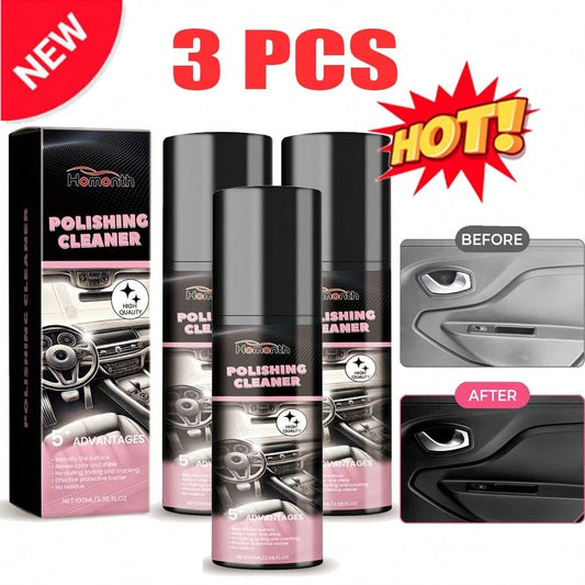 3PCS Polishing Cleaner Car Interior, 100ml Multi-Purpose Cleaner Car Interior Cleaner Vehicle Interior Polish Interior Detailer Spray, All Purpose Vehicle Detailing Spray For Interior