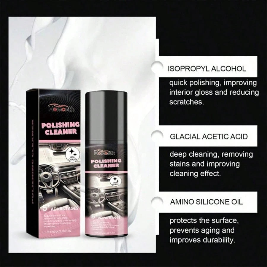 3PCS Polishing Cleaner Car Interior, 100ml Multi-Purpose Cleaner Car Interior Cleaner Vehicle Interior Polish Interior Detailer Spray, All Purpose Vehicle Detailing Spray For Interior