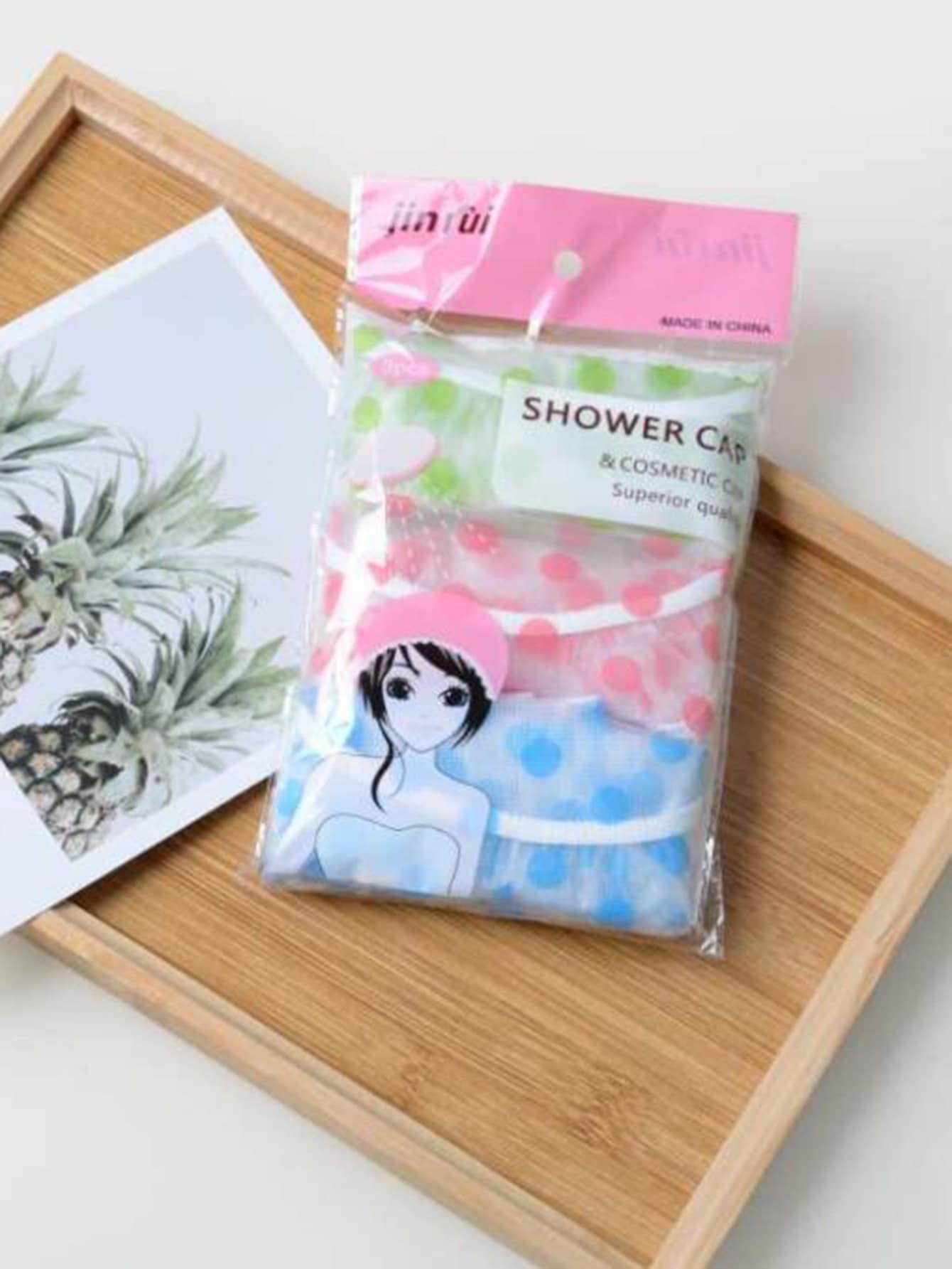 3pcs Polka Dot Pattern Shower Cap, Colorful Multifunction Bath Cap For Household Home Bathroom Decor Fall Decor Back To School