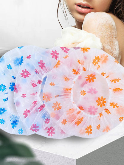 3pcs Polka Dot Pattern Shower Cap, Colorful Multifunction Bath Cap For Household Home Bathroom Decor Fall Decor Back To School