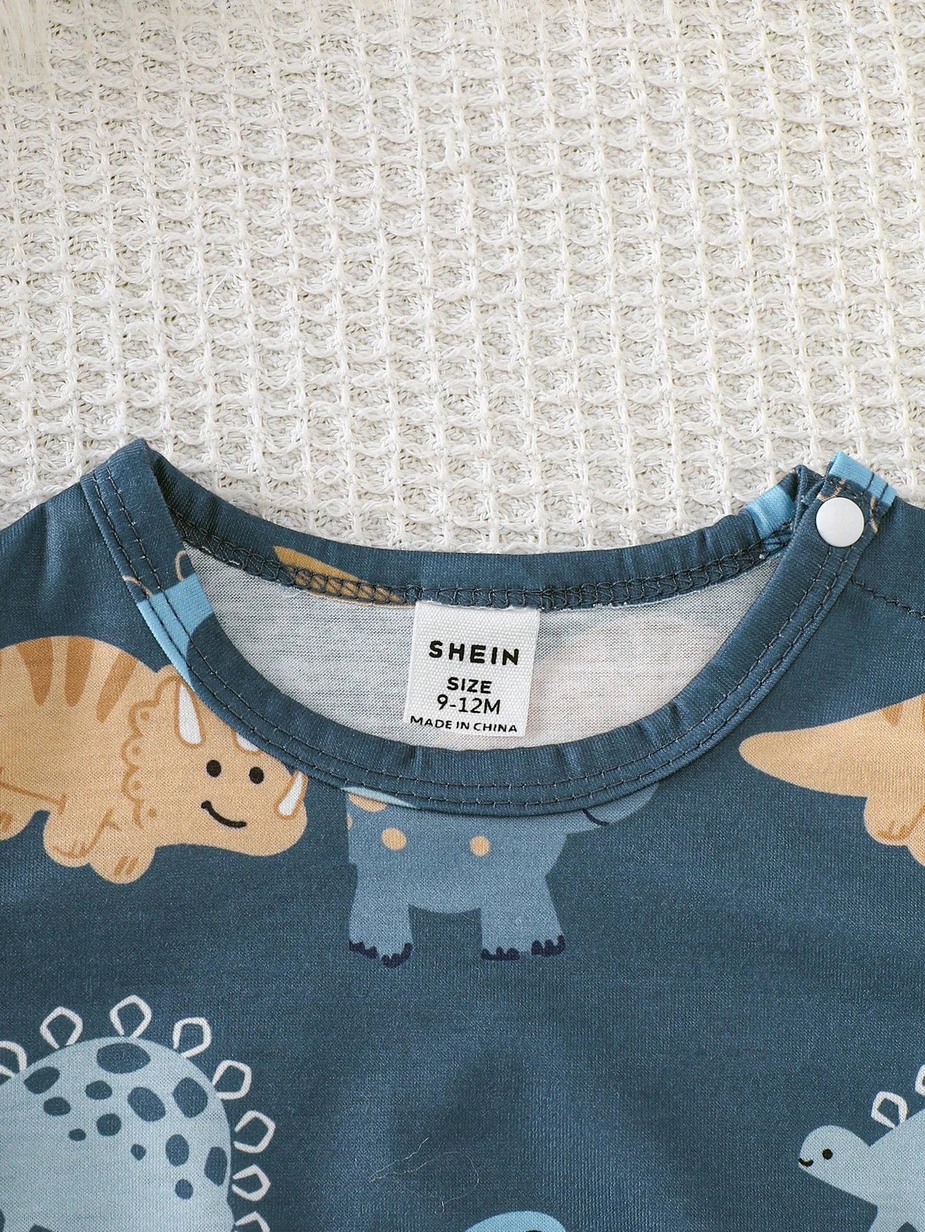 3pcs/Set Cute Baby Dinosaur Romper & Jumpsuit Set,Navy Blue White Unisex Newborn Pajamas For Summer,Family Matching Comfortable Casual Outfits 0-9M